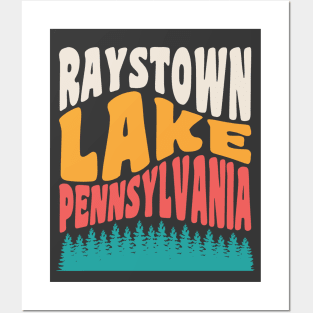 Raystown Lake Pennsylvania Camping Retro Sunset Typography Posters and Art